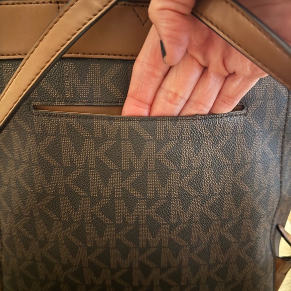 Michael Kors Dark Brown Monogram Backpack and Pouch - Picture 3 of 10